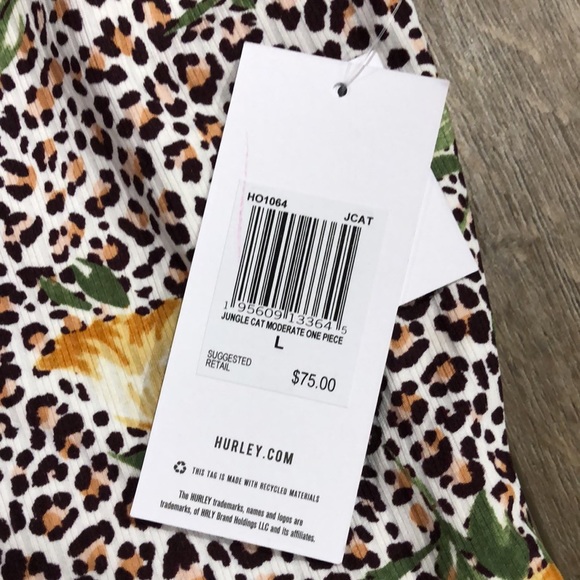 NWT! - HURLEY ‘Jungle Cat’ Cheeky Moderate One-Piece Swim Suit - Picture 6 of 10